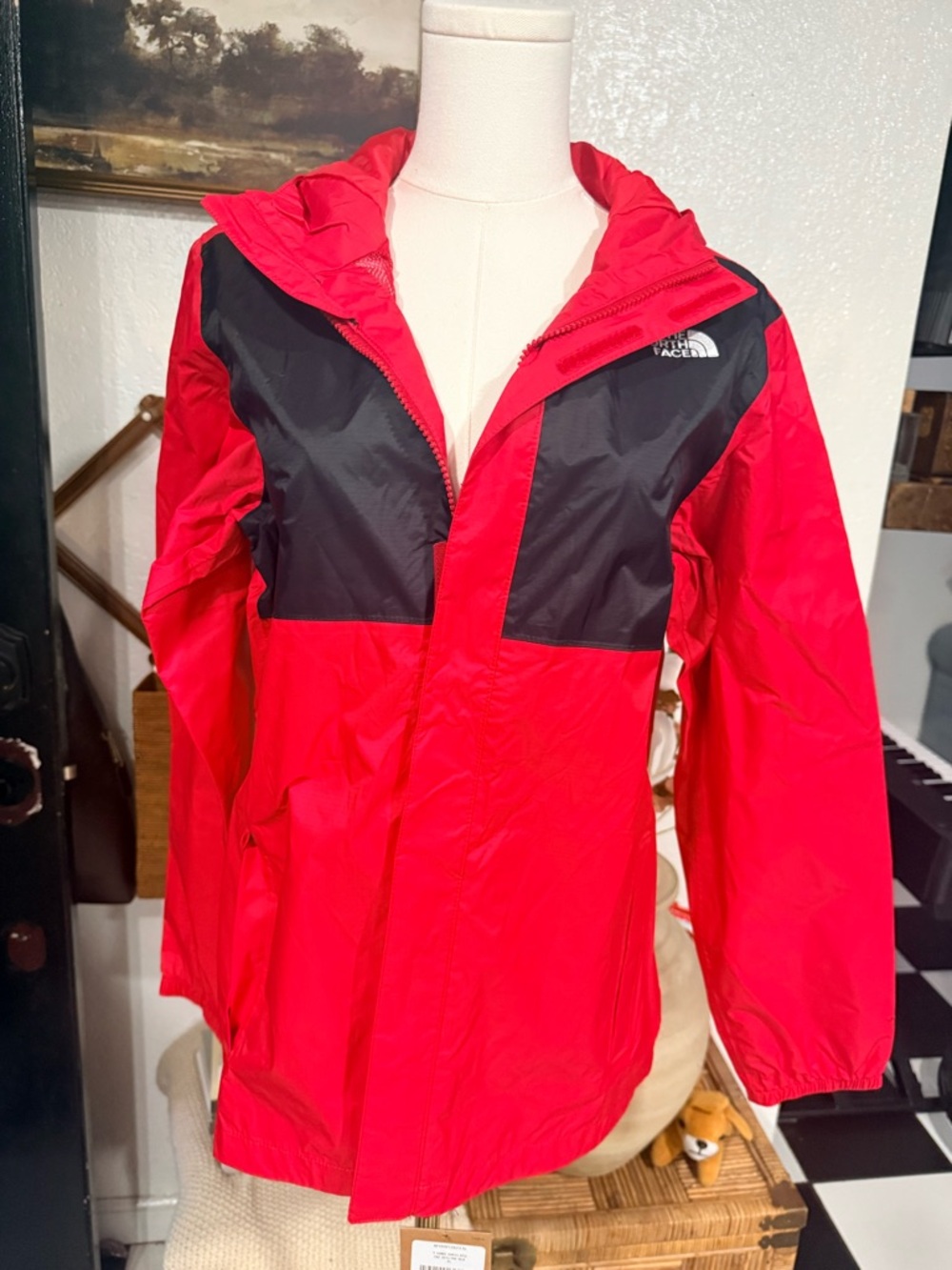 The North Face Red & Black Rain Jacket